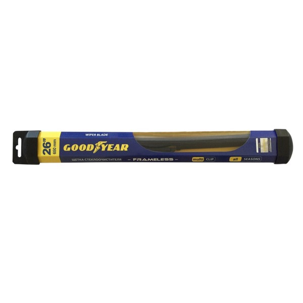 щетка стеклоочитстителя бескаркасная goodyear frameless 26"/65см всесезонная, multiclip gy000426
щетка стеклоочитстителя бескаркасная goodyear frameless 26"/65см всесезонная, multiclip gy000426