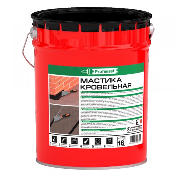 Фото Мастика кровельная profimast, 21.5 л, 18 кг