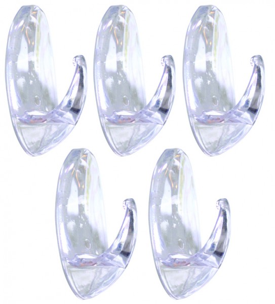 Фото Крючок самоклеющийся бел пластик 5 шт kle-sg005