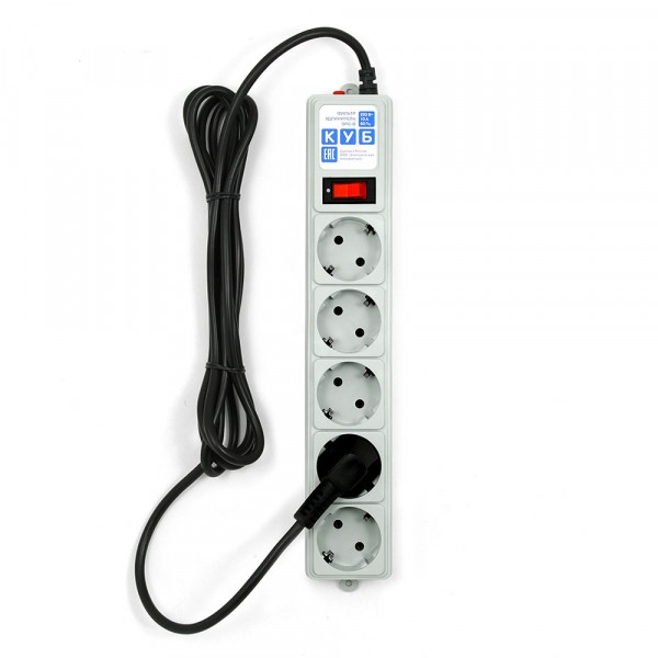 

фильтр сетевой power cube b 5,0 м 5 розеток (серый) 10а/2,2квт