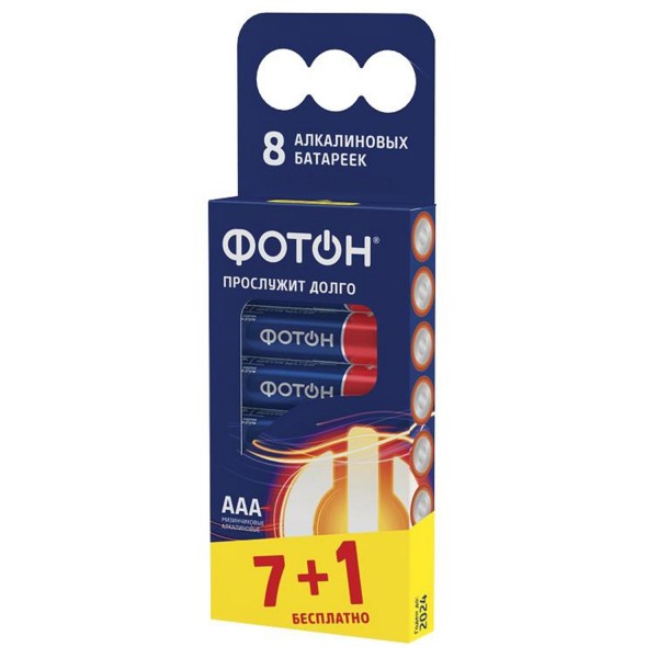 Фото Батарейка ааа алкалиновая фотон, 8шт