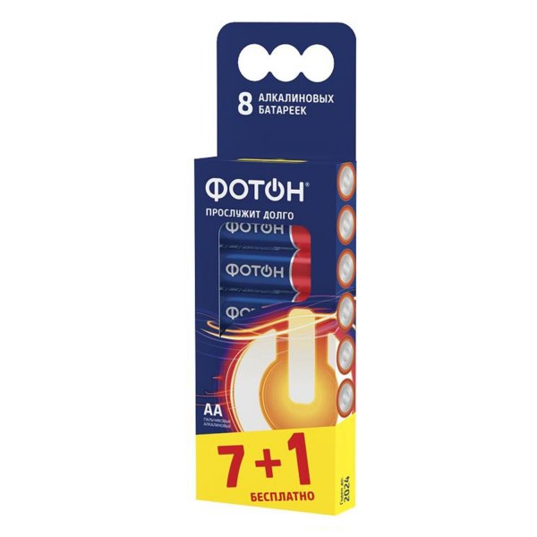 Фото Батарейка аа алкалиновая фотон, 8шт