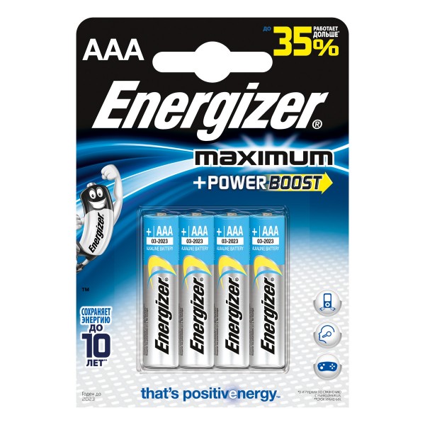 

батарейка (ааа, алкалиновая, 4шт) energizer max plus e301321701