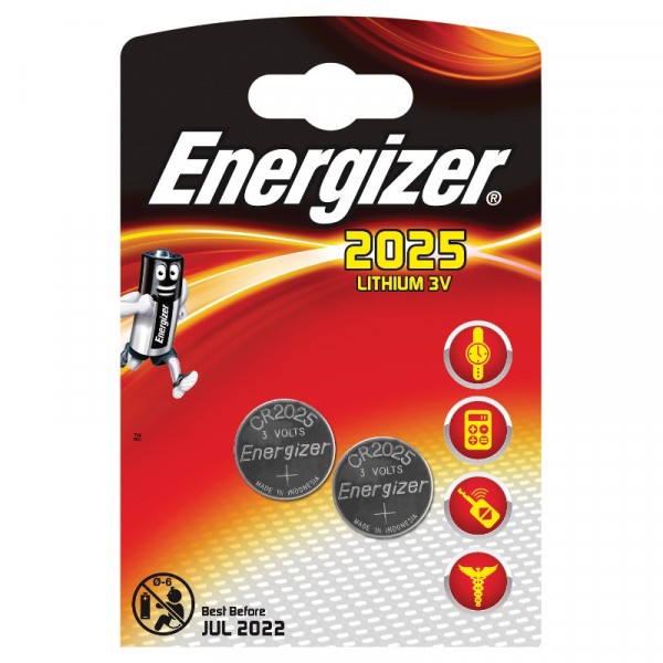 Фото Батарейка дисковая cr2025 energizer miniatures lithium, 2шт