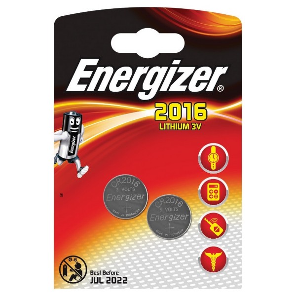 Фото Батарейка дисковая cr2016 energizer miniatures lithium, 2шт