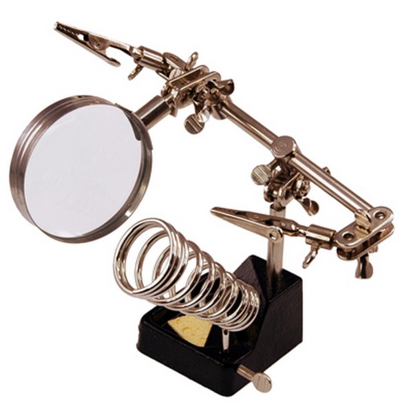 Держатель третья рука с лупой х2.5 (zd-10g) rexant