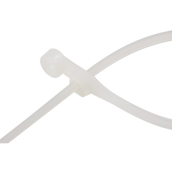 Фото Хомут пластиковый (стяжка) 3,5*100мм под винт белый (100шт) нейлон, rexant 07-0104