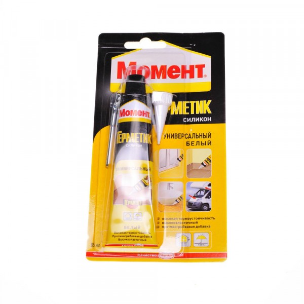 

герметик силиконовый henkel момент (белый) 85мл 82124