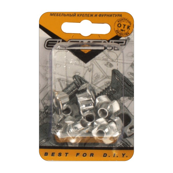 Гайка мебельная забивная оцинк.м 6 мм (10 шт) 