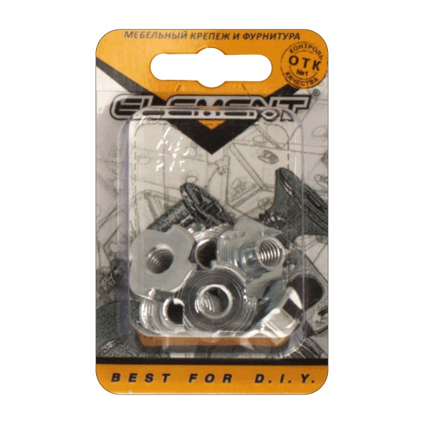 Фото Гайка мебельная забивная оцинк.м 8 мм (6 шт) elem