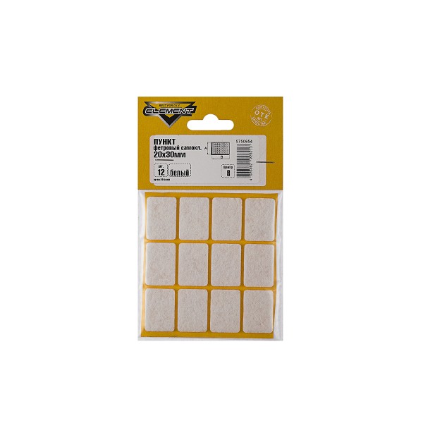 Фото Пункт фетр.самокл. 20х30 белый (12 шт) element