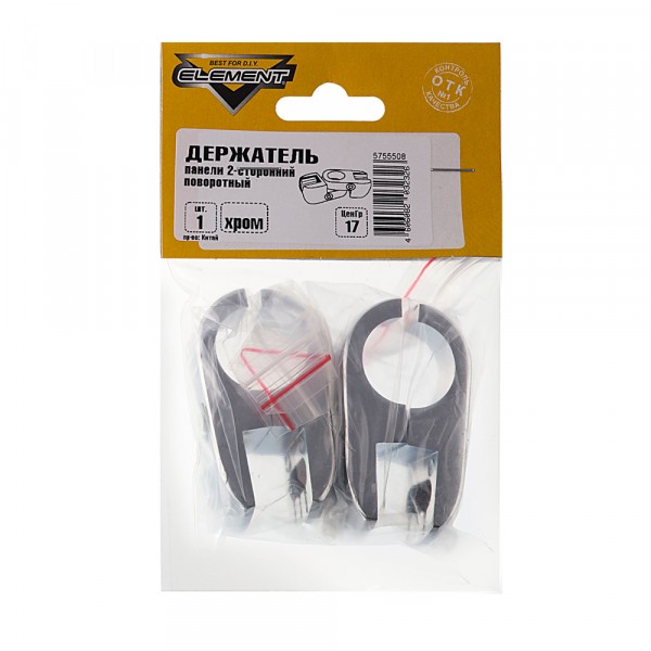 Фото Держатель панели двусторонний поворотн.хром eleme