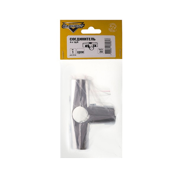 Фото Соединитель 4-х труб хром element