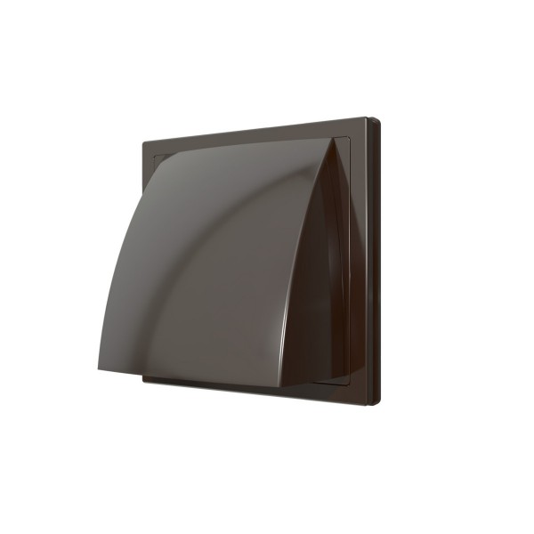 Фото Выход стенной вытяжной с обратным клапаном 150х150 с фланцем d100, asa, коричневый, 1515к10фв