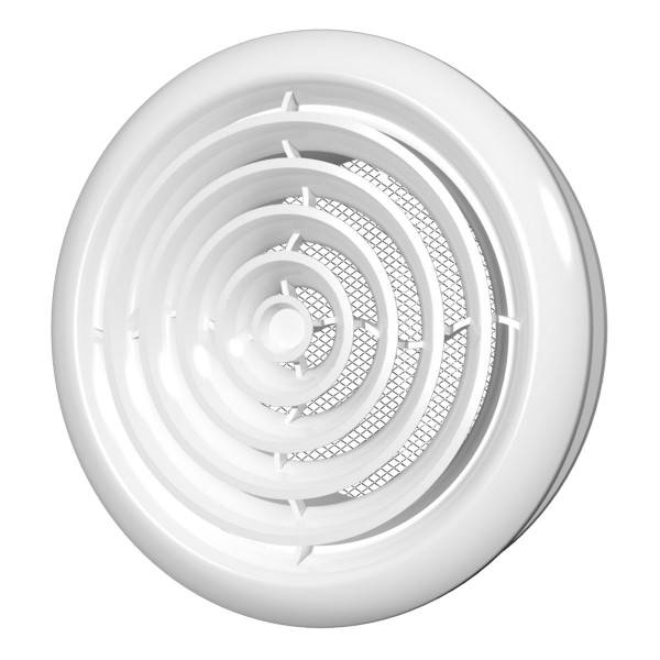 Фото Диффузор приточно-вытяжной со стопорным кольцом и фланцем d125, 12,5dk