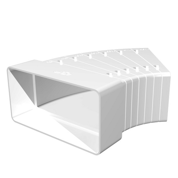 Фото Колено прямоугольное 55*110мм пвх, горизонт. разноугловое 3-48град, 511крп, эра