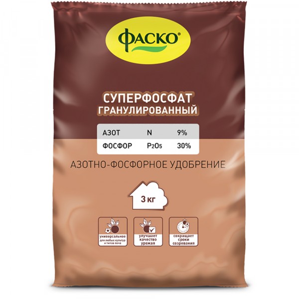 Фото Удобрение минеральное суперфосфат гранулированный 3кг