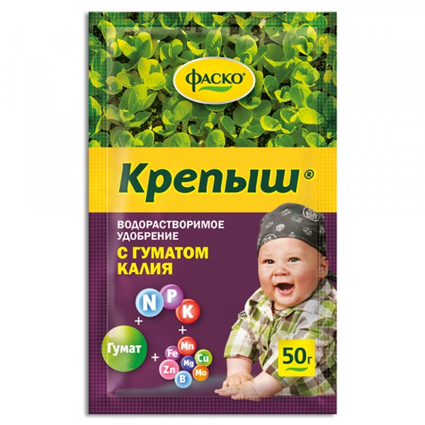 Фото Удобрение органоминеральное крепыш для рассады с гуматом 50г