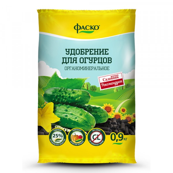 Фото Удобрение органоминеральное огурцы фаско 0,9кг