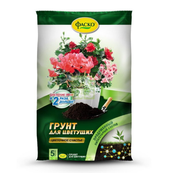 Фото Грунт цветочное счастье для цветущих фаско 5л