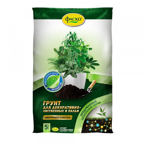 Фото Грунт цветочное счастье декоративно-лиственные фаско 5л