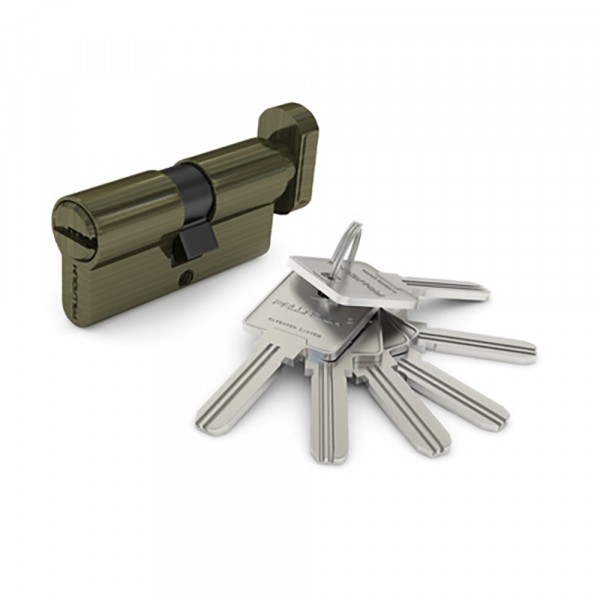 Фото Механизм цилиндровый palladium 80 c ключ/вертушка ab(античная бронза)