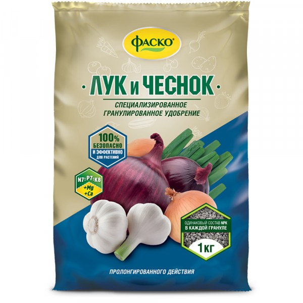 Фото Удобрение минеральное лук и чеснок фаско 1кг