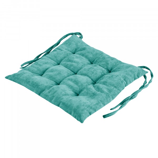 галета для стула/01 420х420 велюр однотонный темная бирюза v-23