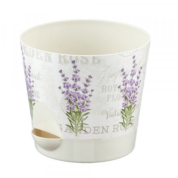 Фото Горшок для цветов ника деко d120мм 0,8л с прикорневым поливом лаванда