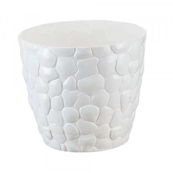 Фото Горшок для цветов камни d180мм 2,6л белый