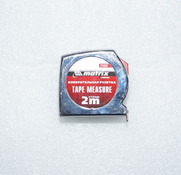 Фото Рулетка 2м 13мм хромированный корпус chrom matrix 31032