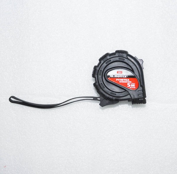 Фото Рулетка 5м 19мм обрезиненный корпус black matrix 31014