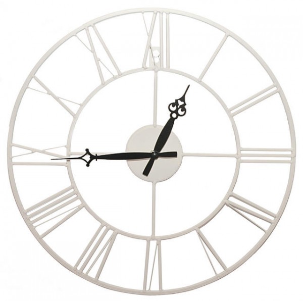 Фото Часы настенные круглые artlink white metal clock 40x40см 79805