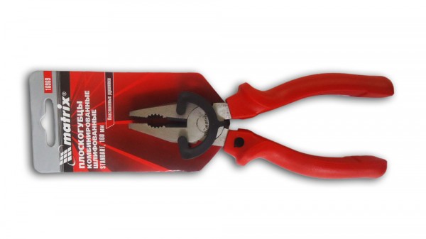 Фото Плоскогубцы 160мм шлиф.с красными эрг. ручками matrix 16969