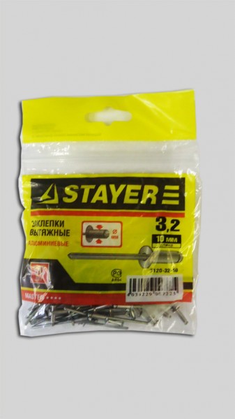 Фото Заклепки 3,2*10мм алюминиевые stayer /50шт/ 3120-32-10