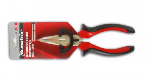 Фото Длинногубцы изогнутые 160мм никелированные matrix 17420