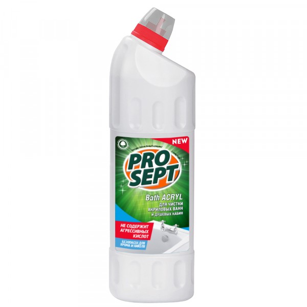 

средство концентрированное prosept bath acryl для чистки акриловых поверхностей и душевых кабин, 1л