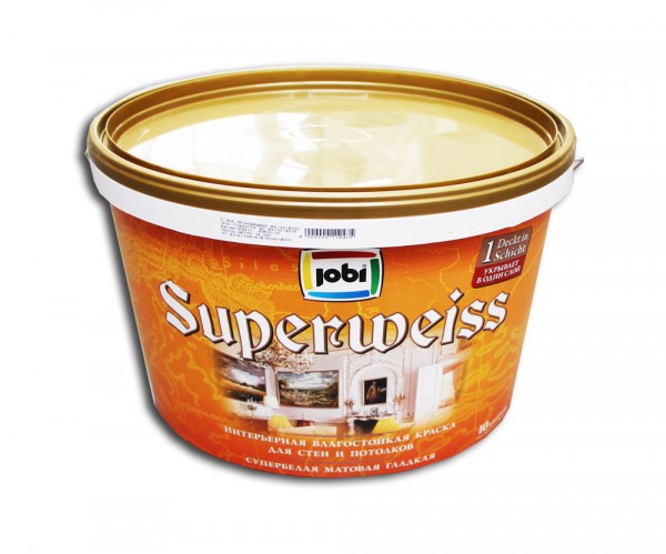 

краска jobi l3 10л superweiss акриловая влагостойкая 11826