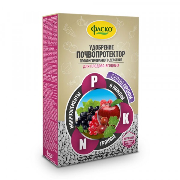 Фото Удобрение сухое минеральное гранулированное для плодово-ягодных почвопротектор фаско 1кг