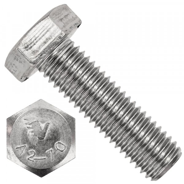 Фото Болт с шестигранной головкой нерж. ст. полн. рез.  10х40 а2 (2шт) din933