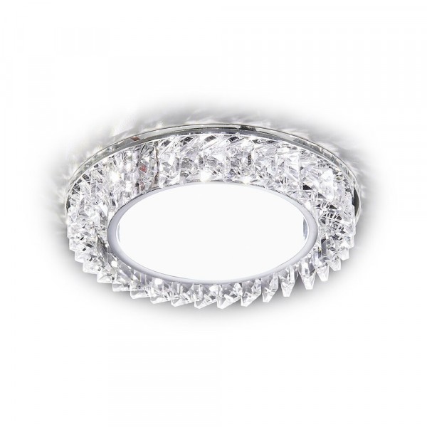 Фото Светильник точечный ambrella светодиодный g255 ch gx53+3w(led white) хром/прозрачный хрусталь