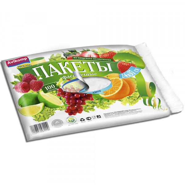 Пакеты фасовочные prolang, 24*37см 100шт/пласт, прозрачные