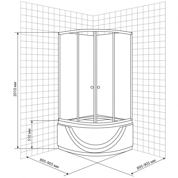 

угол душевой lasko 5016в выс. 90*90*200
