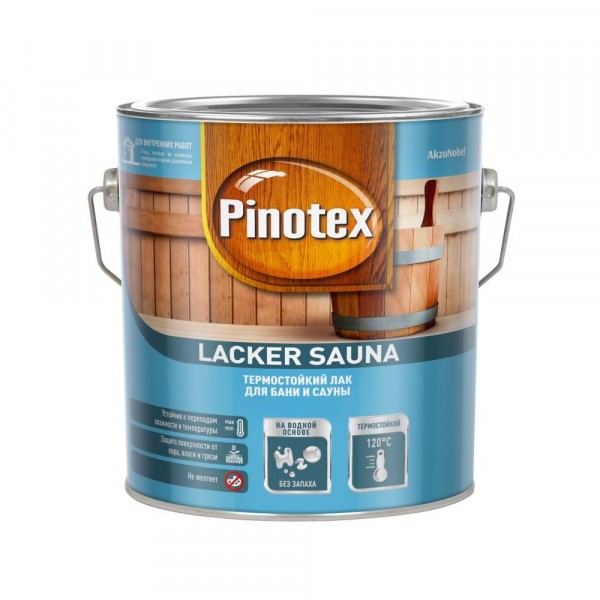 

лак pinotex lacker sauna 20 полуматовый на вод. основе 2,7л