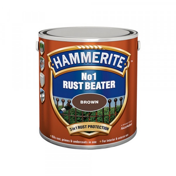 

грунт hammerite no1 rust beater для усиления антикоррозионной защиты коричневый 0,25л