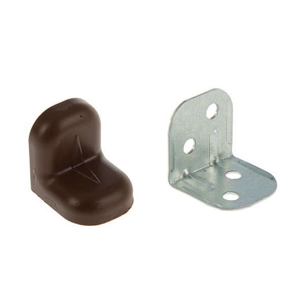 Фото Уголок крепежный стальной 20х20 вишня темная (4 шт.)