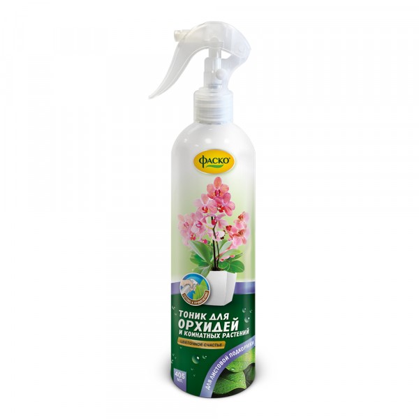 Фото Удобрение жидкое фаско цветочное счастье  минеральное тоник для орхидей спрей  405 мл