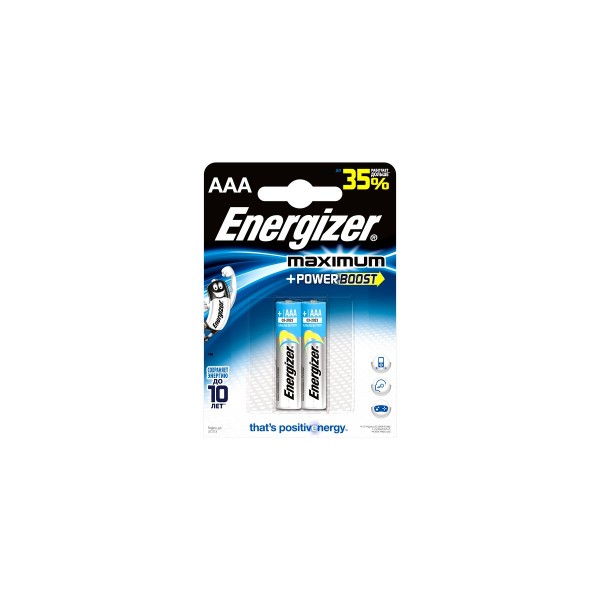 

батарейка (ааа, алкалиновая, 2шт) energizer max plus e301306501