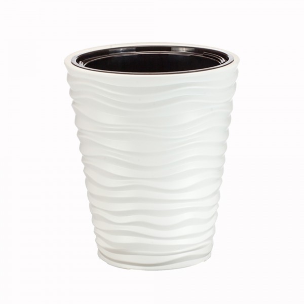 Фото Кашпо дюна d340мм h 385мм 9/19,5л со вставкой бел.
