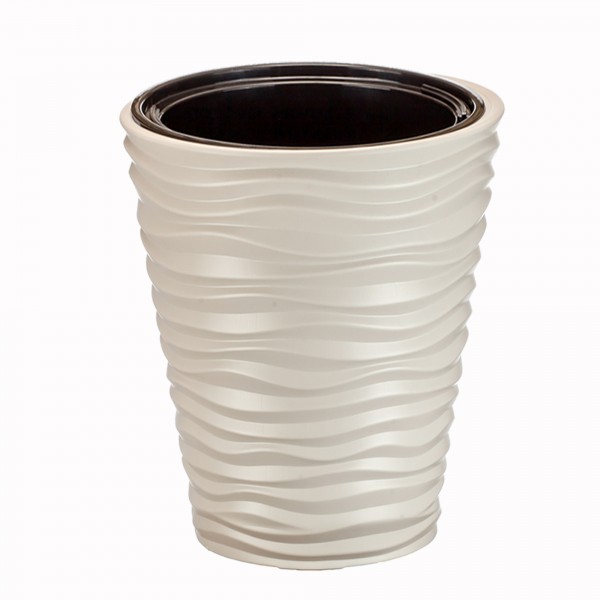 Фото Кашпо дюна d340мм h 385мм 9/19,5л со вставкой крем